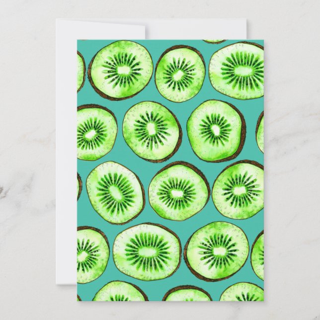 Kiwi-skivor på turkos (Framsida)