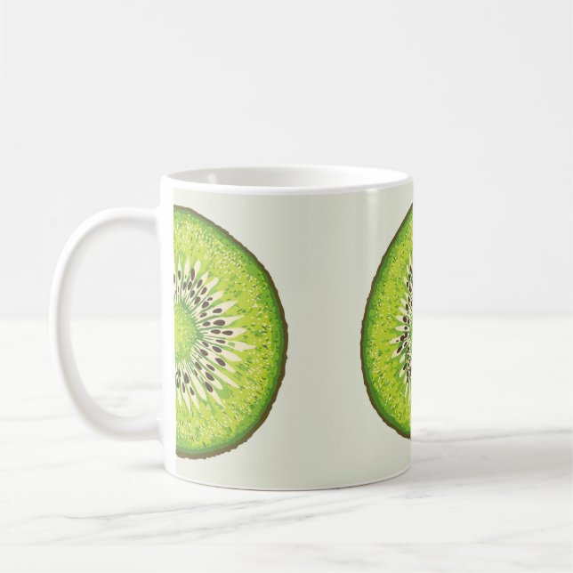 Kiwi Slice illustration mönster Kaffemugg (Vänster)