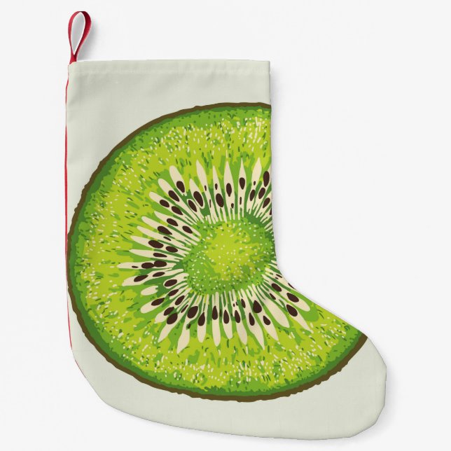 Kiwi Slice illustration mönster Liten Julstrumpa (Framsidan)