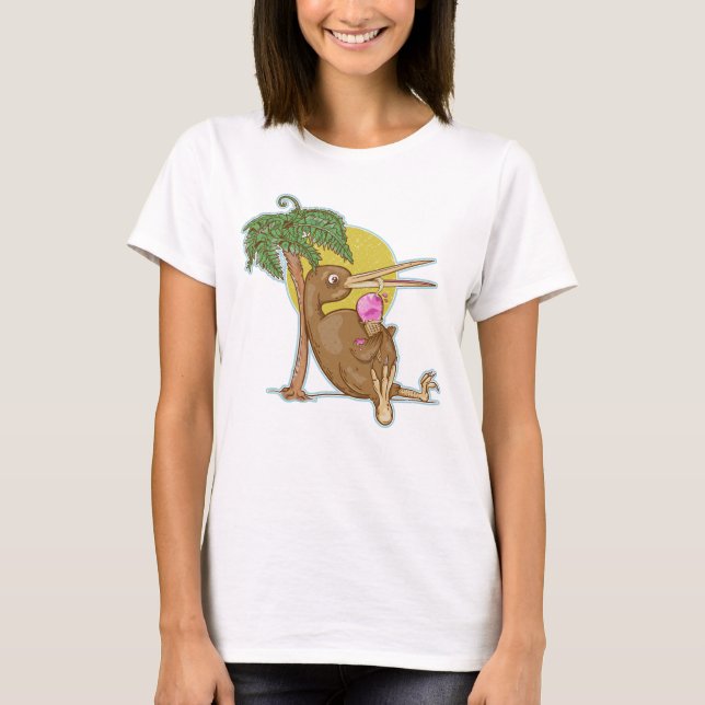 Kiwi som äter en glass t shirt (Framsida)