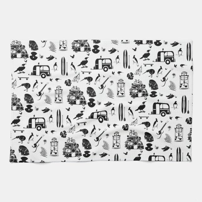 kiwi sommar mönster TRANS Kökshandduk (Horisontell)