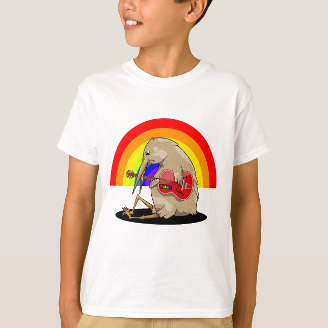 kIWI spelar akustisk gitarr T Shirt (Framsida)