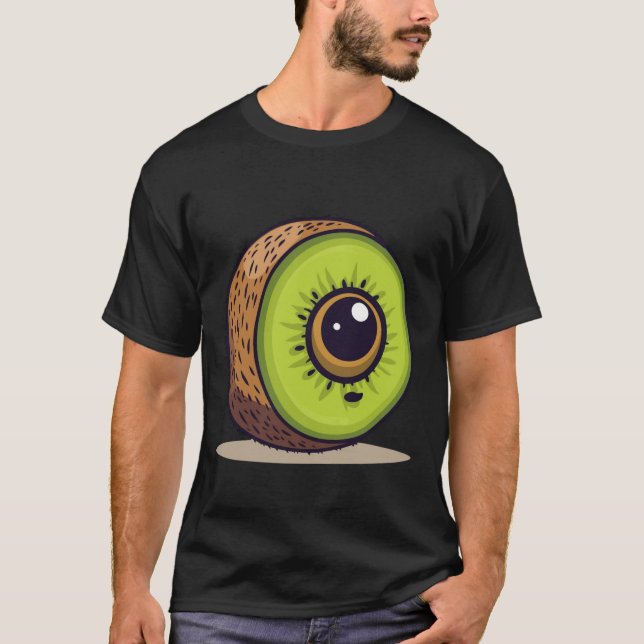 Kiwi-utomloppning – Frisk Rolig Fruktkonst T Shirt (Framsida)