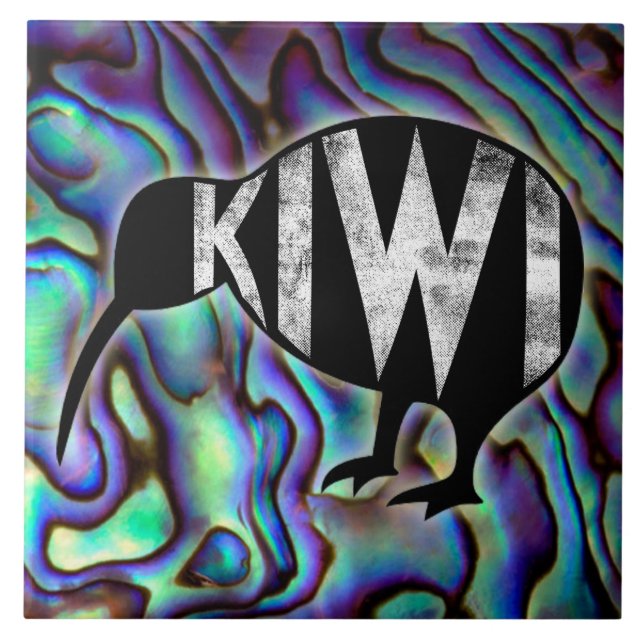 Kiwiana Nya Zeeland Fågel Design Dekorationsplatto Kakelplatta (Framsidan)