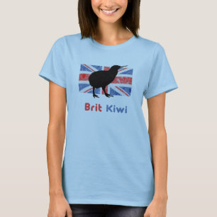 Kiwikvinna för vintage brittiska T-tröja T Shirt