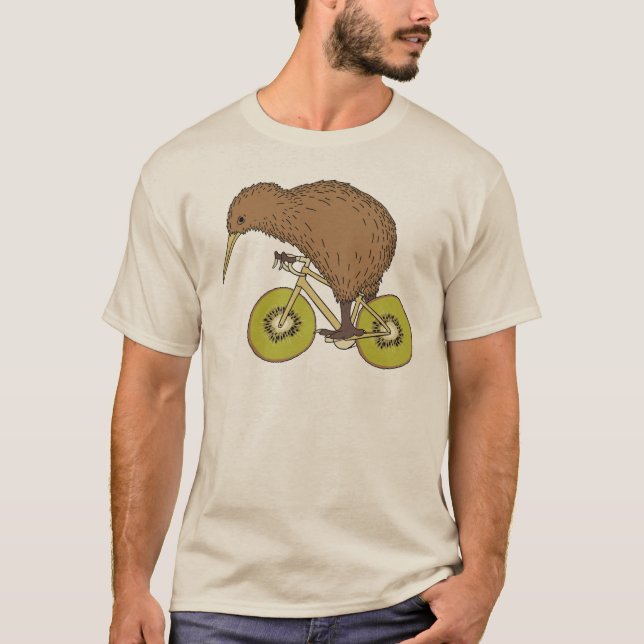 Kiwiridningcykel med Kiwihjul Tee Shirt (Framsida)