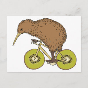 Kiwiridningcykel med Kiwihjul Vykort