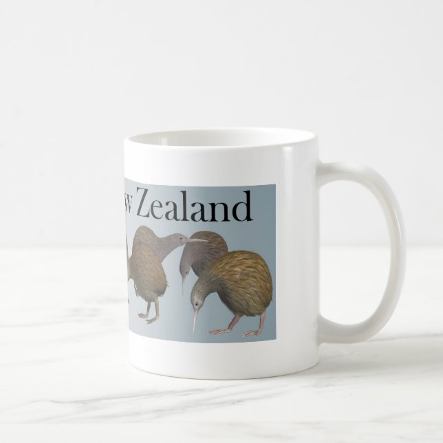 Kiwis av den nyazeeländska muggen kaffemugg (Höger)