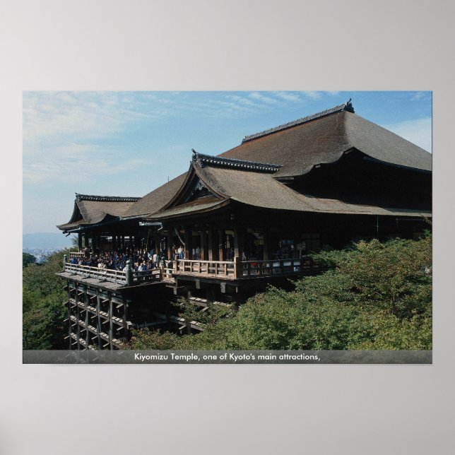 Kiyomizu Temple, ett av Kyotoprotokollets största  Poster (Framsidan)