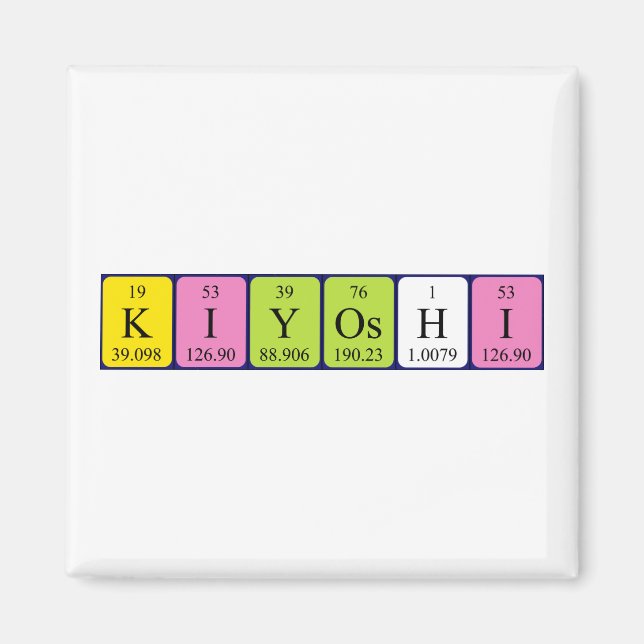 Kiyoshi Periodisk bord namn magnet (Framsidan)