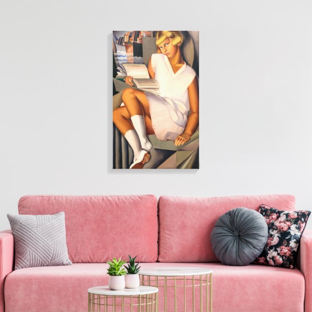 Kizette en Ro | Tamara de Lempicka | Canvastryck (Insitu (Vardagsrum))