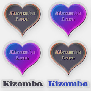 Kizomba-dans hjärta Anpassningsbar-cut Vinyl Stick Klistermärken