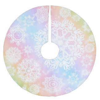 Kjol för aurorafrostträd julgransmatta borstad polyester