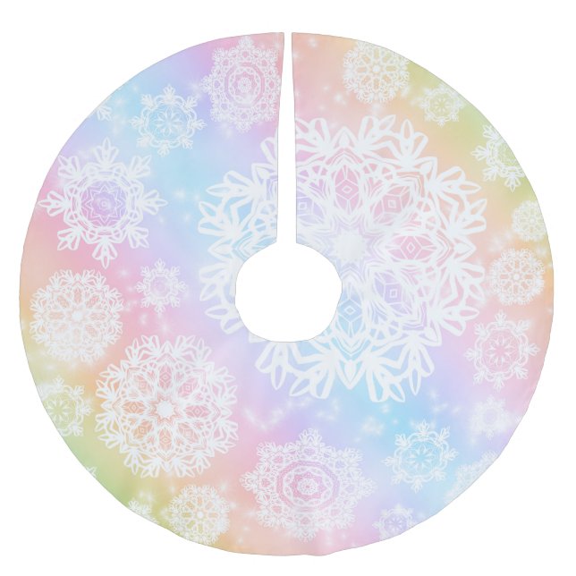 Kjol för aurorafrostträd julgransmatta borstad polyester (Framsidan)