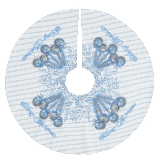 Kjol för blått- och silverprydnadjulgran julgransmatta borstad polyester (Framsidan)