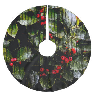 Kjol för järnekbärträd julgransmatta borstad polyester