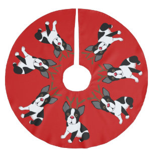 Kjol för julgran för Boston Terrierren Julgransmatta Borstad Polyester