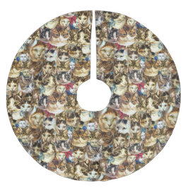 kjol för katthuvudjulgran julgransmatta borstad polyester