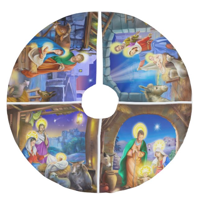 Kjol för Nativityhelgdagjulgran Julgransmatta Borstad Polyester (Framsidan)