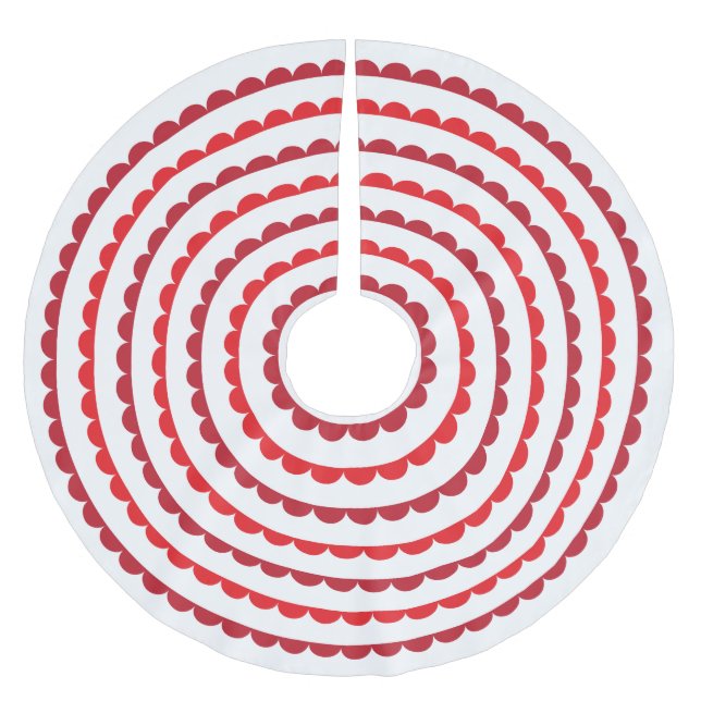 Kjol för Santa röd kammusslaträd Julgransmatta Borstad Polyester (Framsidan)