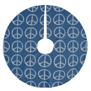 Kjol för Snowflakefredssymbolerjulgran Julgransmatta Borstad Polyester