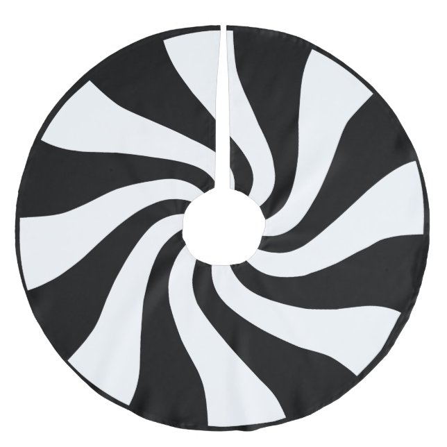 Kjol för svart- & vitpepparmintjulgran julgransmatta borstad polyester (Framsidan)