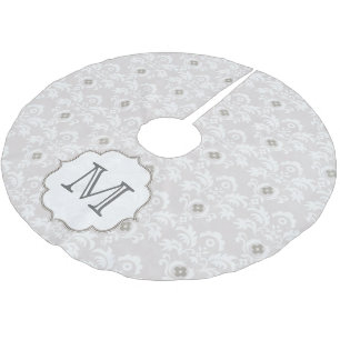 Kjol för träd för damastast Monogram för snöre för Julgransmatta Borstad Polyester