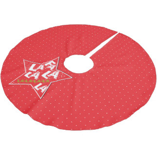 Kjol för träd för Polka för helgdag för röd Julgransmatta Borstad Polyester