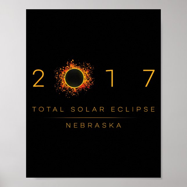 Kjol Total Solförmörkelse Nebraska 2017 Poster (Framsidan)