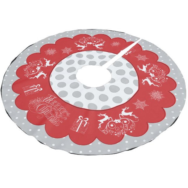 Kjolskirt i Polka dots Träd Julgransmatta Borstad Polyester (Vinklad)