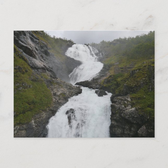 Kjosfossen Waterfall, Flåm, Norge Vykort (Framsida)
