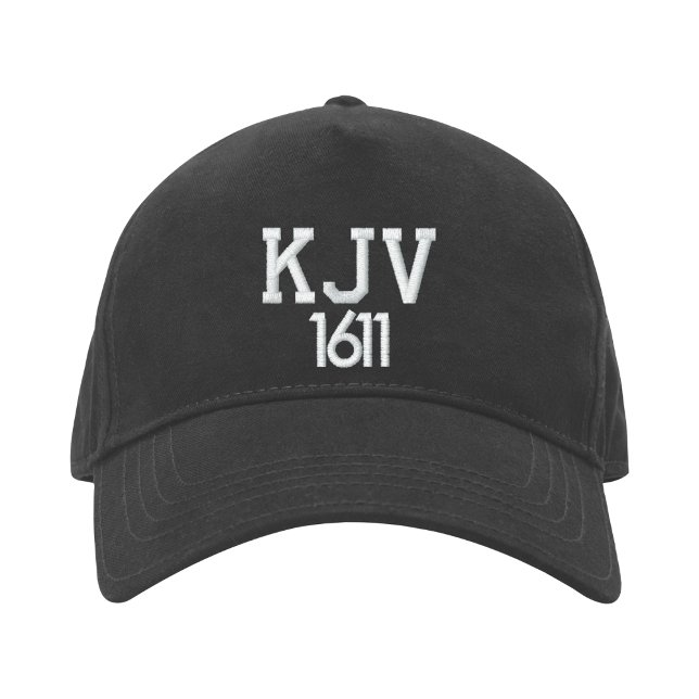 KJV 1611 Black and White Baseball Hat Broderad Keps (Skapare uppladdad)