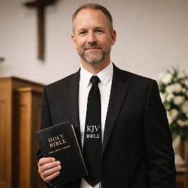 KJV Bibeltroende Svart och Vit Kristen Slips