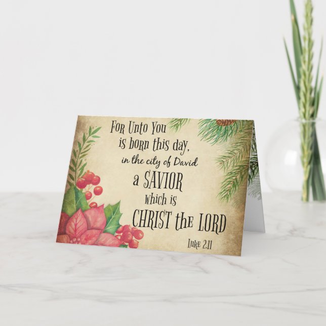 KJV Bible Verse jul Kort (Framsida)