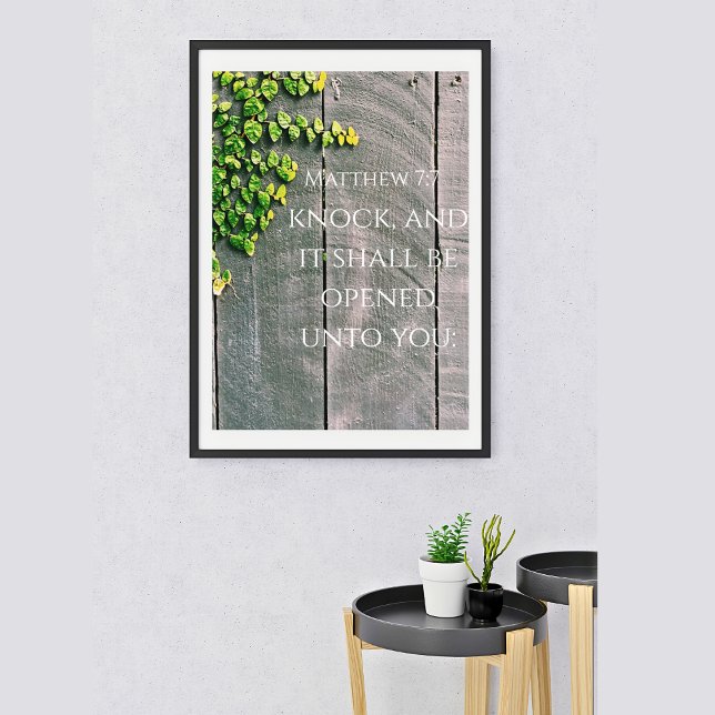 KJV Bible Verse öppnas genom att knacka och luckan Poster (Skapare uppladdad)