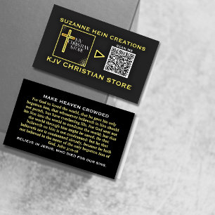 KJV Christian Store QR kod svart guld Visitkort