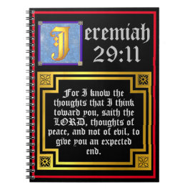 KJV Gamla Testamentet Jeremia 29:11 Bibelcitat Anteckningsbok