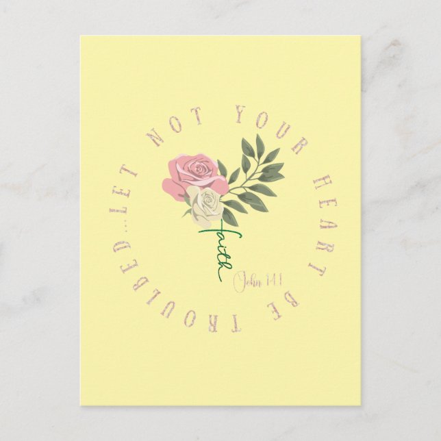 KJV - låt inte ditt hjärta vara ett felskript Vykort (Framsida)