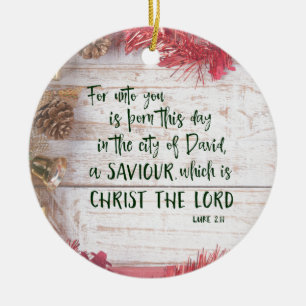 KJV Luke Bible Verse jul Julgransprydnad Keramik