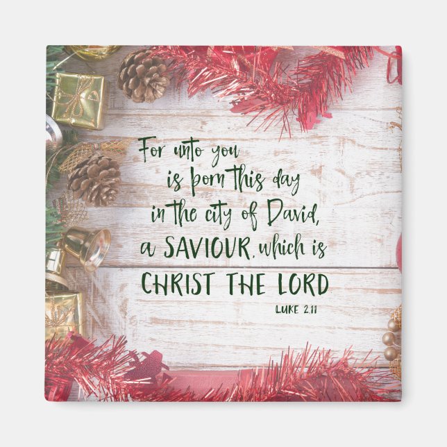 KJV Luke Bible Verse jul  Magnet (Framsidan)