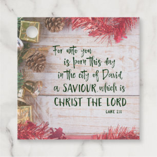 KJV Luke Bible Verse jul Square Sticker Gåvor Etiketter