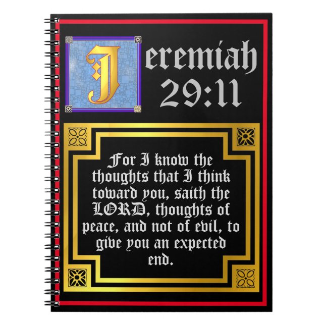 KJV Old Testament Jeremiah 29:11 Biblisk offert Anteckningsbok (Framsidan)