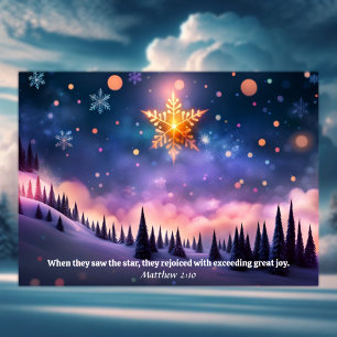 KJV Scripture Verse jul Star Christian Helgkort