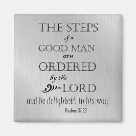 KJV Steps of a Bra Man Bible Verse Magnet