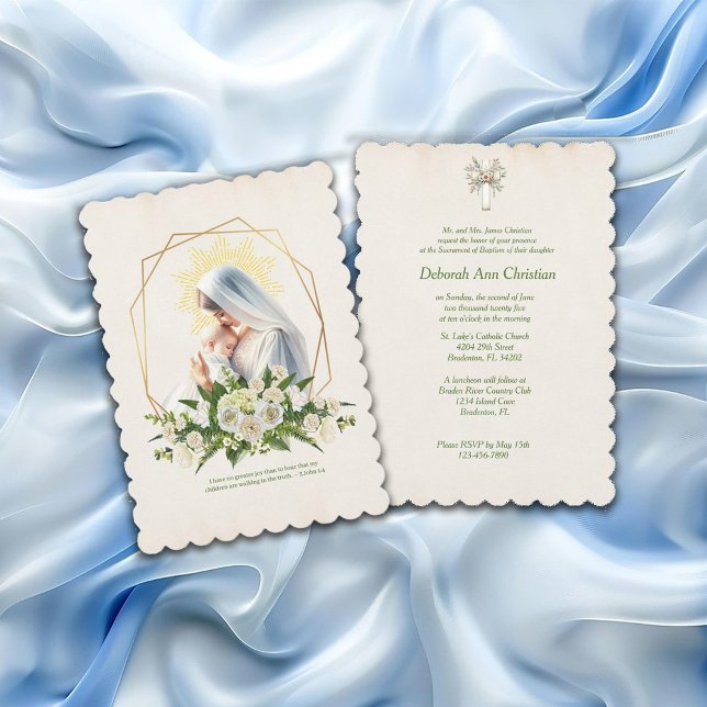Kkatolsk baptism: Christening Blsed Mor Jesus Inbjudningar (Skapare uppladdad)