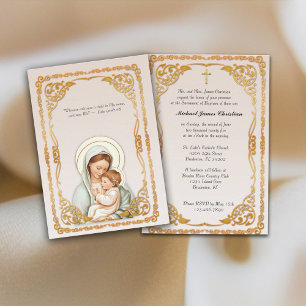 Kkatolsk baptism: Christening Blsed Mor Jesus Inbjudningar