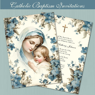 Kkatolsk baptism: Christening Blsed Mor Jesus Inbjudningar