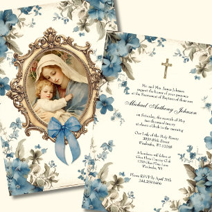 Kkatolsk baptism: Christening Blsed Mor Jesus Inbjudningar