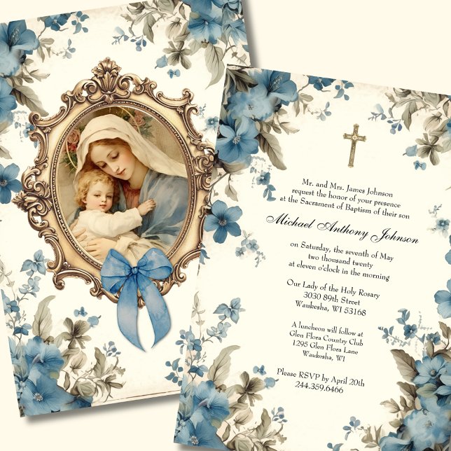 Kkatolsk baptism: Christening Blsed Mor Jesus Inbjudningar (Skapare uppladdad)