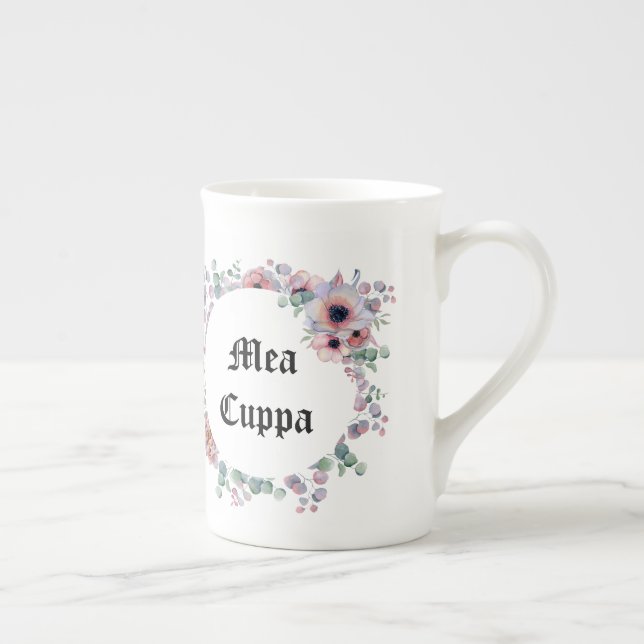 Kkatolsk Mea Cuppa Blommigt Benporslin Mugg (Höger)
